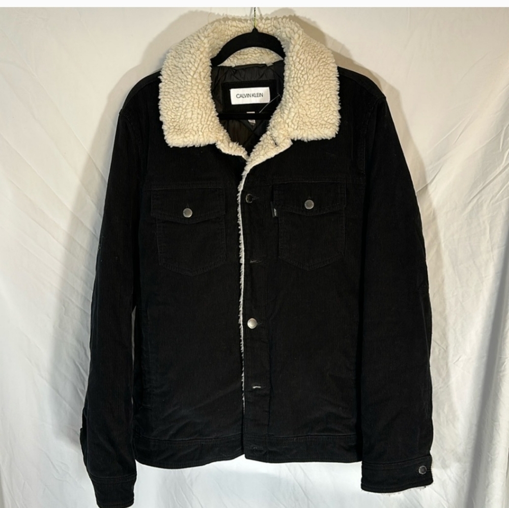 CALVIN KLEIN Black Sherpa-Lined Jacket